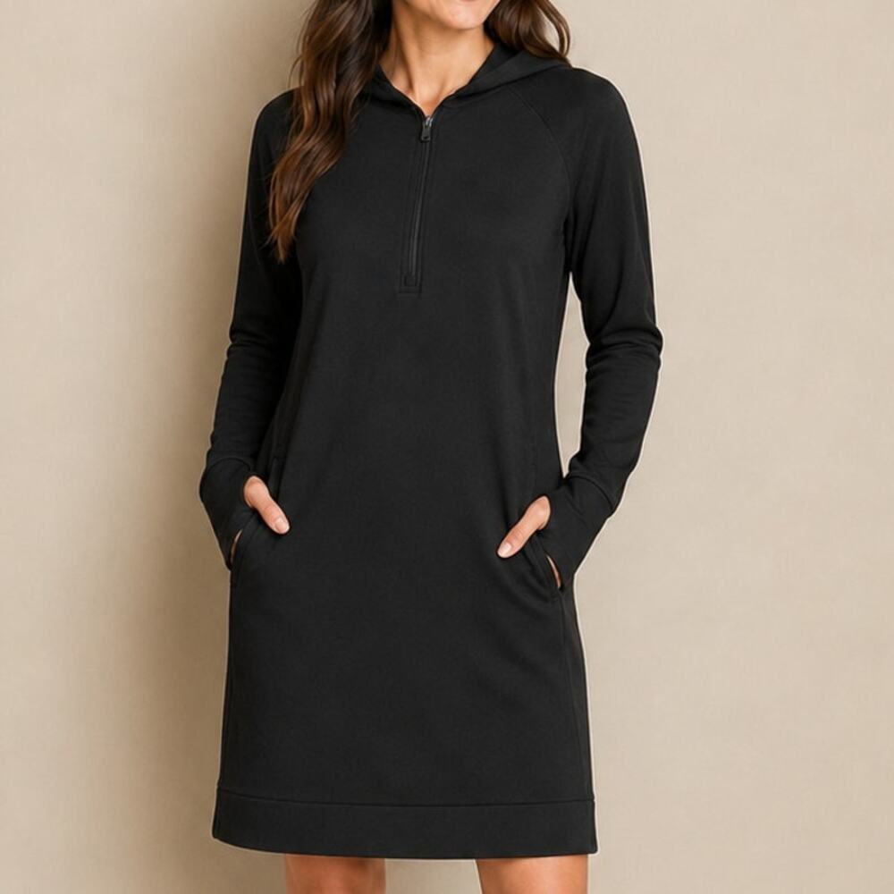 Duluth Hot NoGA Dress Size Small Char Black Hooded Kangaroo Pocket Pullover